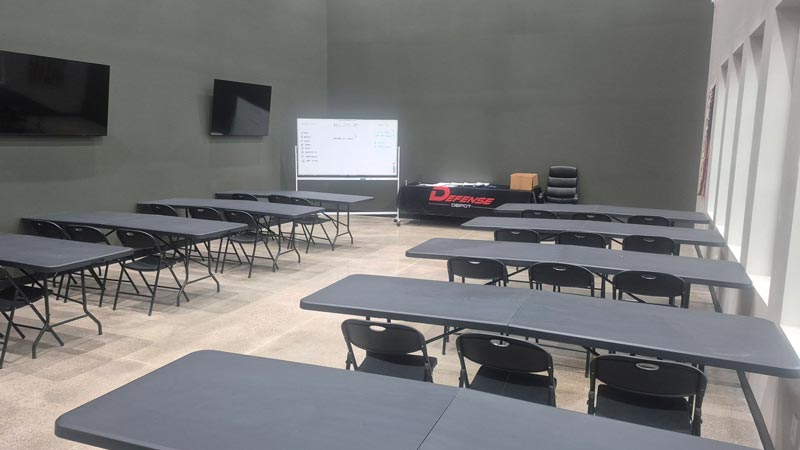 training rooms available for rent at the defense depot gun range and gun shop in mattoon illinois